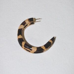 Binky and Lulu Mango Wood Leopard Medium Size Hoops 14K Gold Filled Lightweight